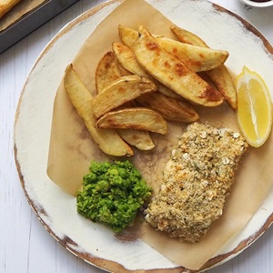 Homemade Fish n' Chips with Minted Mushy Peas