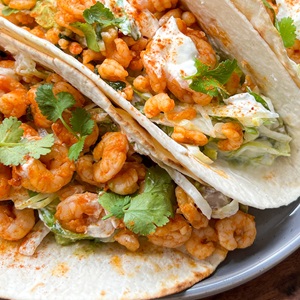 Chipotle prawn tacos