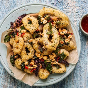 Salt and Pepper Squid with Mint & Peanut