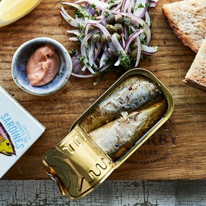 Canned Sardines on Toast with Capers and Red Onion