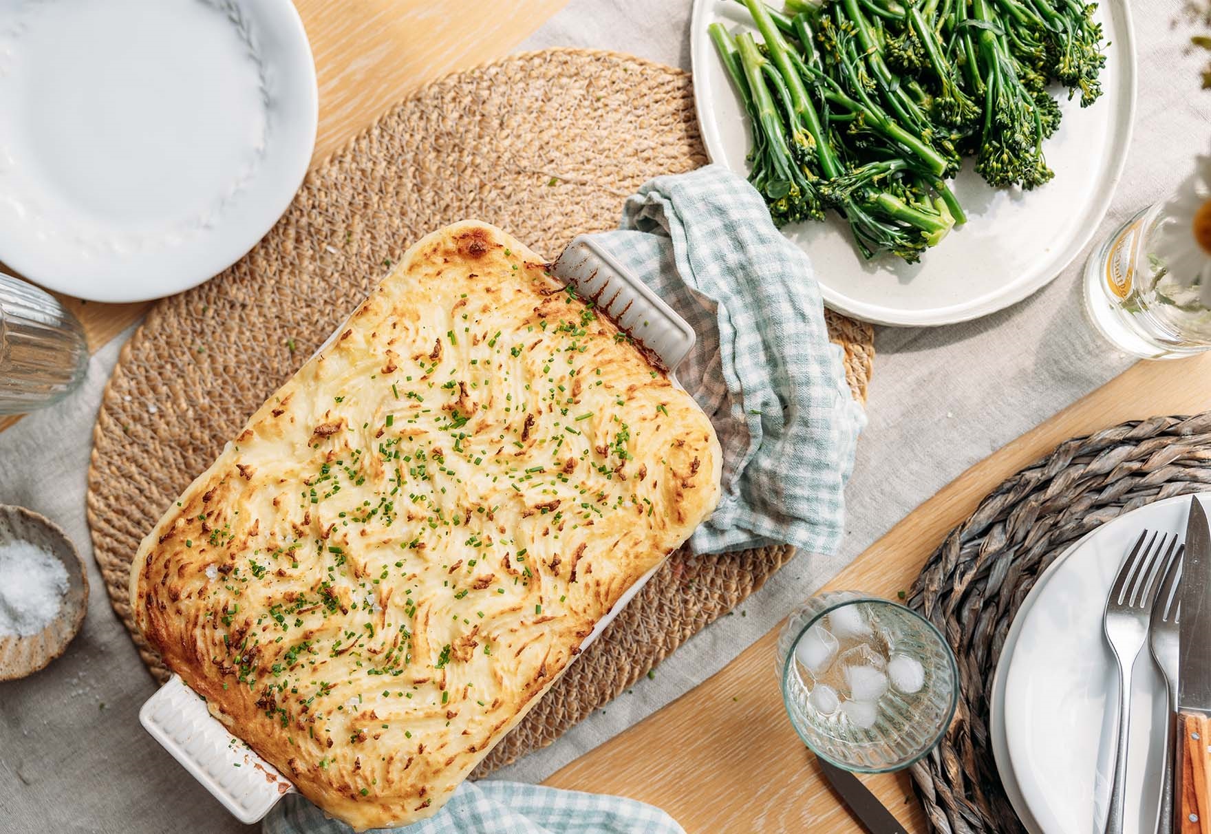 Fish pie on the table