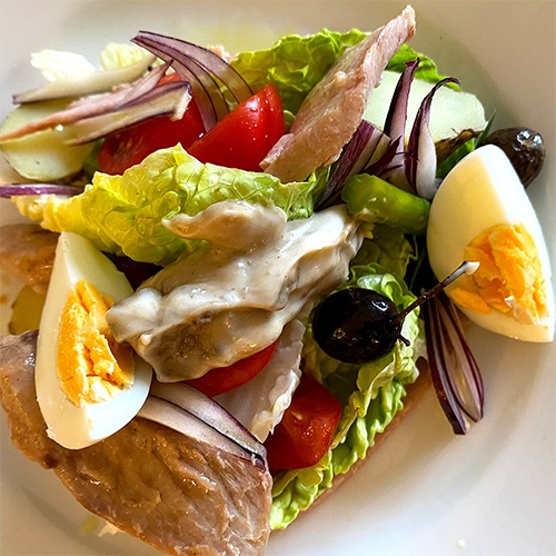 Ventresca Nicoise with Asparagus & Anchovy Mayonnaise