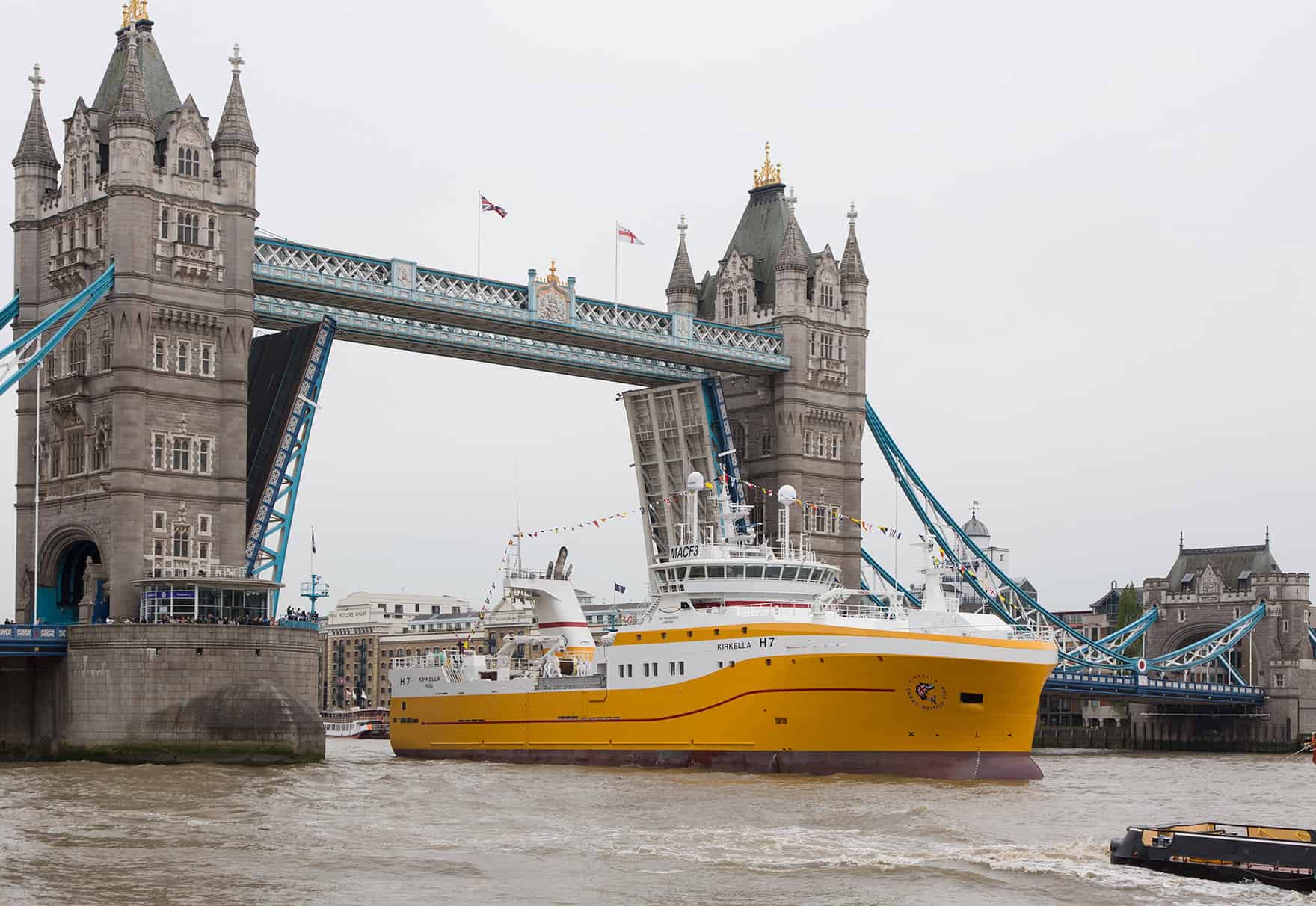 Kirkella boat sailing under tower bridge