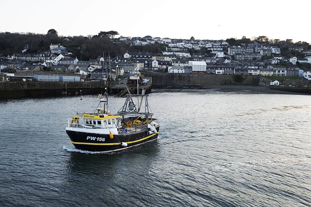 Serene Dawn boat leaving Newlyn harbour