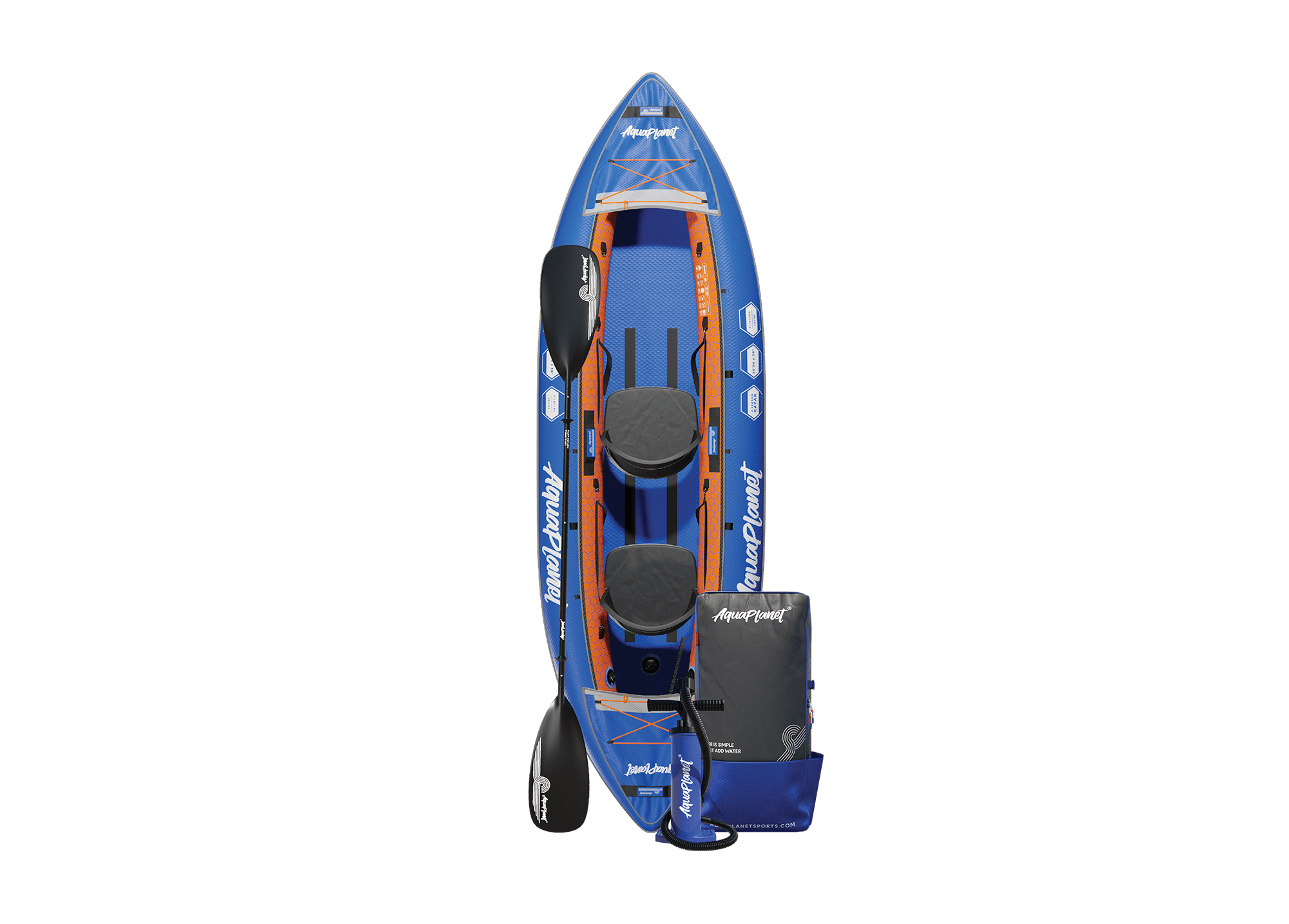 Kayak Aquaplanet Inflatable Kayak in front of lake