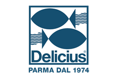 Delicius logo in blue small