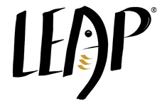 leap logo in black