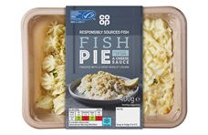 Packed shot of MSC certified Coop fish pie - link