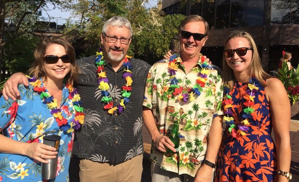 Marin (right) takes a break with MSC USA colleagues