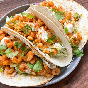 Chipotle prawn tacos