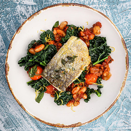 Pan Fried Hake & Tuscan Beans