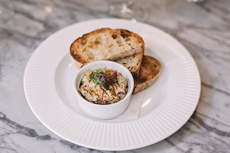 MSC certified kipper on bowl from Lussmanns restaurant