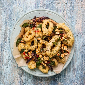 Salt and Pepper Squid with Mint & Peanut