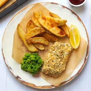 Homemade Fish n' Chips with Minted Mushy Peas