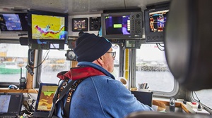 George Andrew in wheelhouse