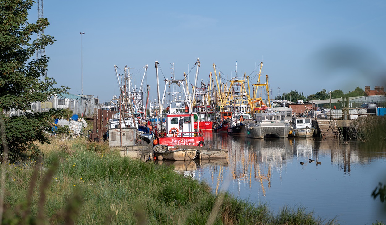 Brown shrimp vessels on the water